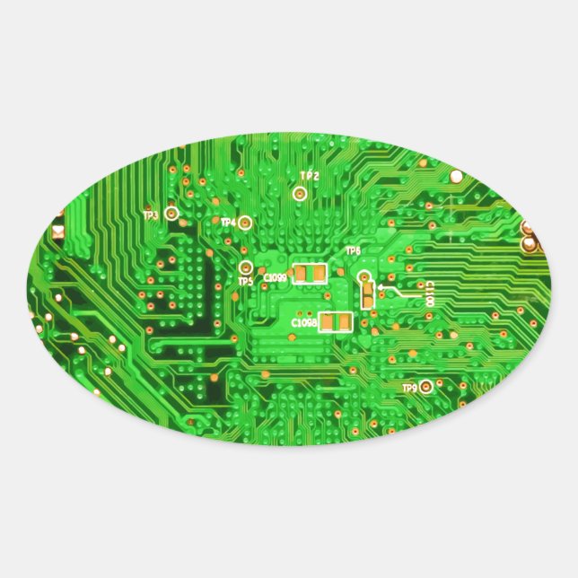 Circuit Board Design Oval Sticker (Front)