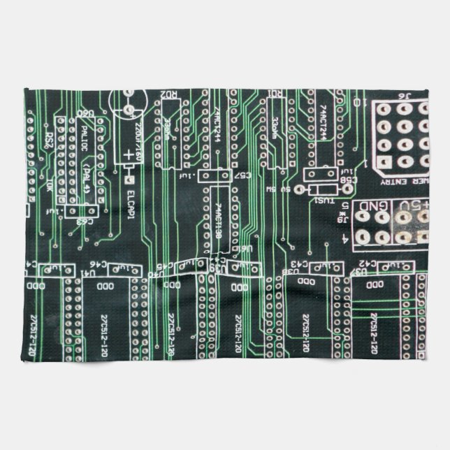 Circuit board design tea towel (Horizontal)