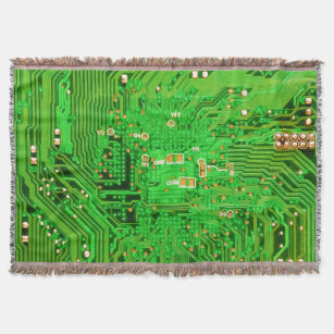 Circuit Board Design Throw Blanket