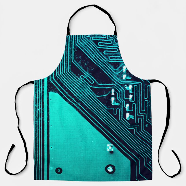 Circuit board. Electronic computer hardware techno Apron (Front)