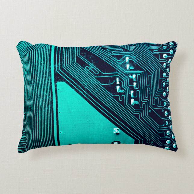 Circuit board. Electronic computer hardware techno Decorative Cushion (Front)
