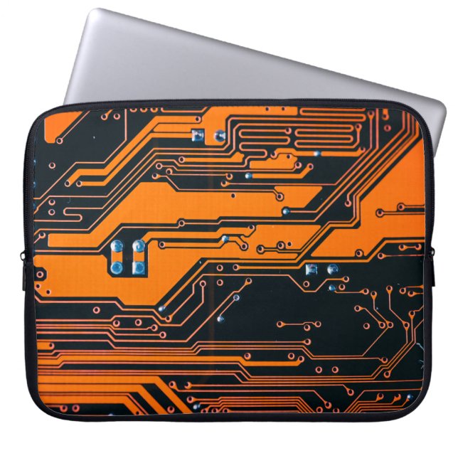 Circuit board. Electronic computer hardware techno Laptop Sleeve (Front)
