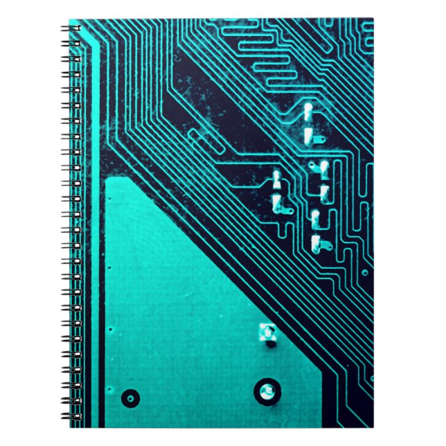 Circuit board. Electronic computer hardware techno Notebook (Front)