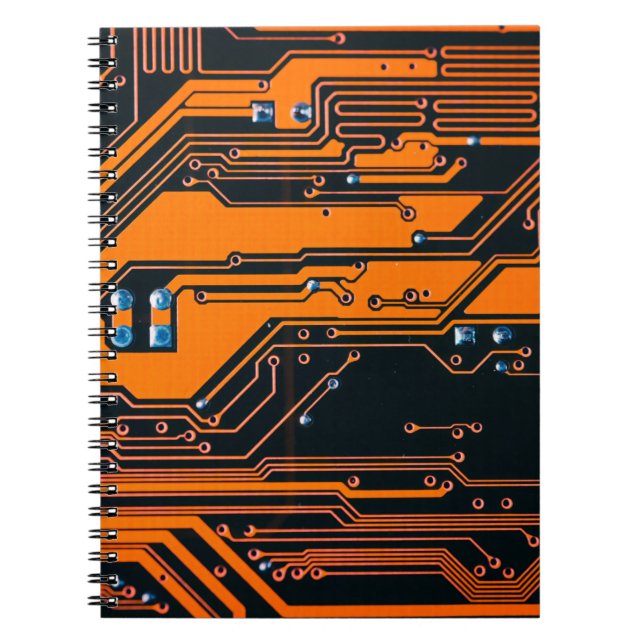 Circuit board. Electronic computer hardware techno Notebook (Front)