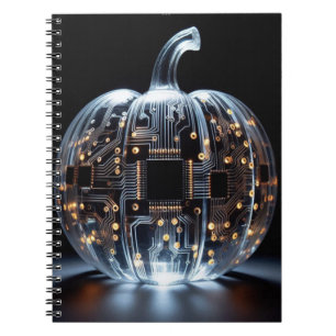 Circuit Board Glass Pumpkin Notebook