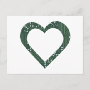 Circuit board Heart Postcard