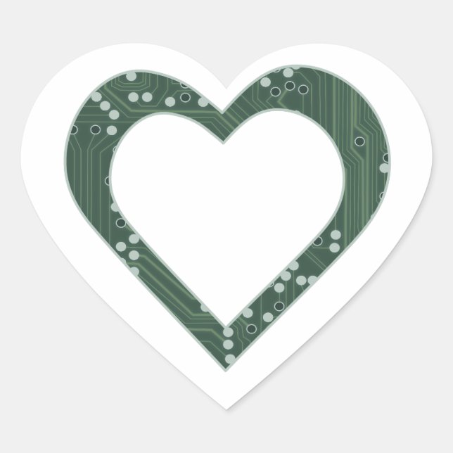 Circuit board Heart Sticker (Front)