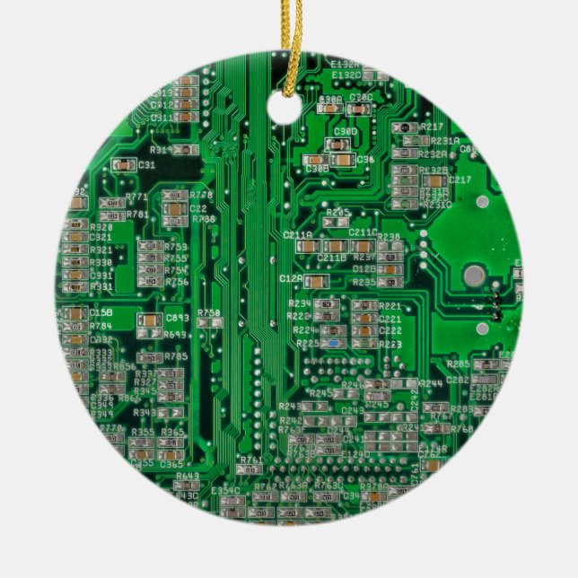 Circuit Board Painting Ceramic Tree Decoration (Front)