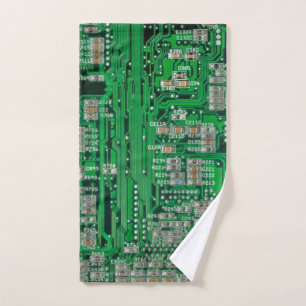 Circuit Board Painting Hand Towel
