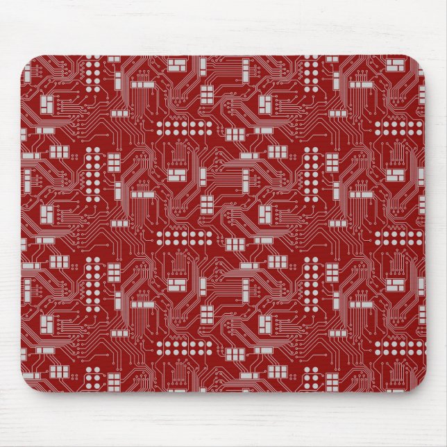 Circuit board red mousepad (Front)