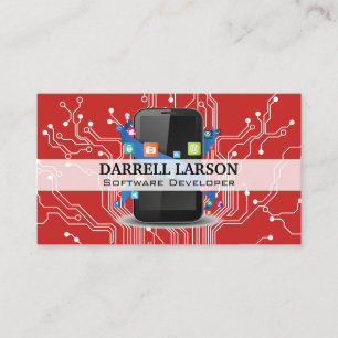 Circuit Board   Smart Phone and Apps Business Card