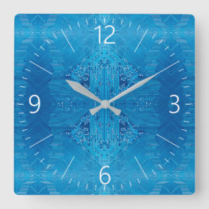 Circuit board square wall clock