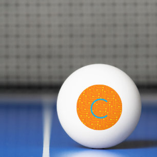 Circuit Board Tech INITIAL Orange Yellow Game Fun Ping Pong Ball