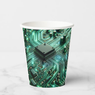 Circuit Board with green energy   Paper Cups