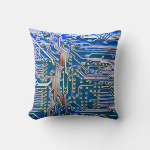 Circuit Boardboard,computer,blue,capacitor,chip,ci Cushion
