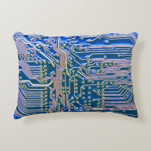 Circuit Boardboard,computer,blue,capacitor,chip,ci Decorative Cushion