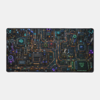 Circuit City – Futuristic Cyberpunk Extended Gamin Desk Mat