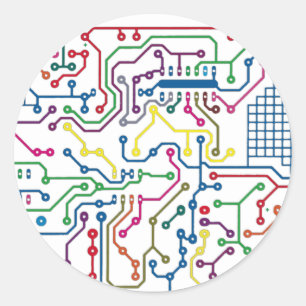 Circuit Classic Round Sticker