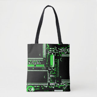 Circuit Green 2 all over tote bag