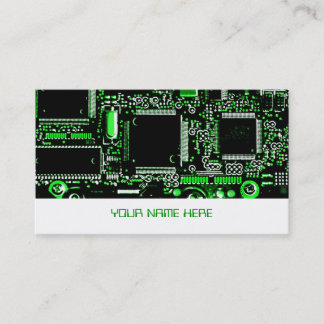 Circuit Green 2 business card template white