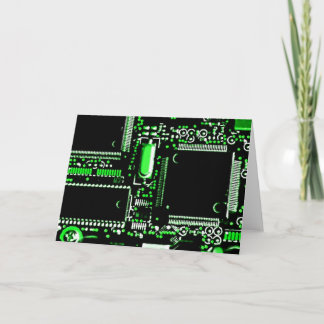 Circuit Green 2 greetings card