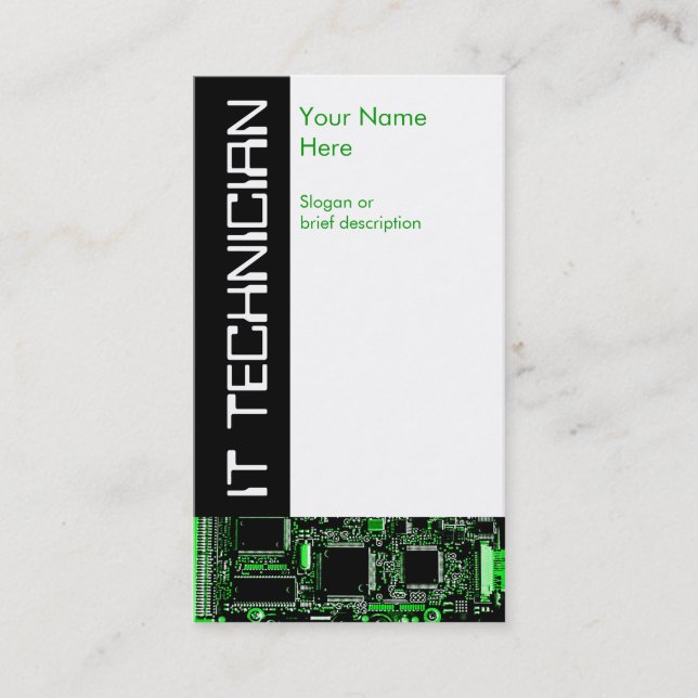Circuit Green 2 'IT Technician' business card (Front)
