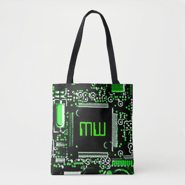 Circuit Green 2 Monogram all over tote bag (Front)