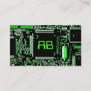 Circuit Green 2 'monogram business card green