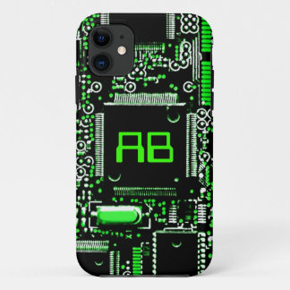 Circuit Green 2 monogram iPhone case