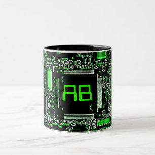 Circuit Green 2 monogram mug