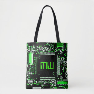 Circuit Green 2 Monogram tote bag green back
