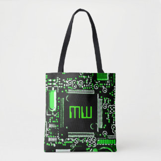 Circuit Green 2 Monogram tote bag green back