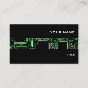 Circuit Green 2 stripe business card black