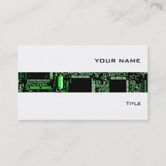 Circuit Green 2 stripe business card white