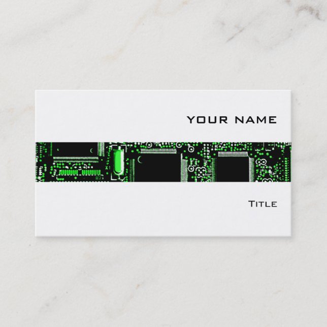 Circuit Green 2 stripe business card white (Front)