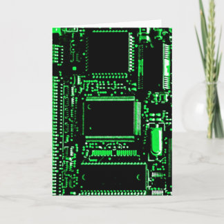 Circuit Green greetings card portrait