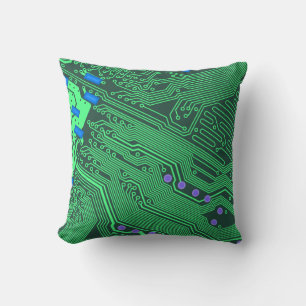 Circuit Pattern Throw Pillow