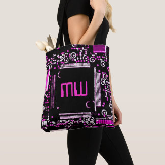 Circuit Pink 2 Monogram all over tote pink back Bag