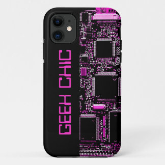 Circuit Pink 'Geek Chic' iPhone case black