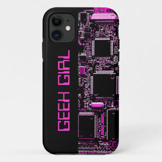 Circuit Pink "Geek Girl" iPhone case black