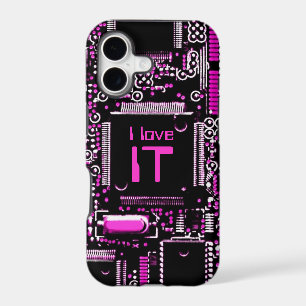 Circuit Pink 'I love IT' iPhone case