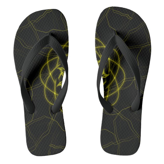 Circuit Pulse – Futuristic Fractal Art Jandals (Footbed)