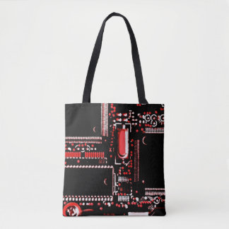 Circuit Red 2 all over tote bag