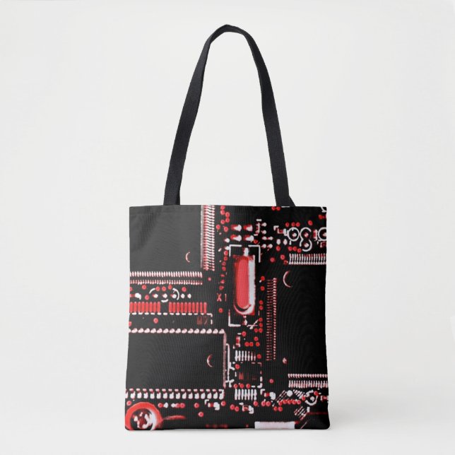 Circuit Red 2 all over tote bag (Front)