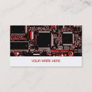 Circuit Red 2 business card template red