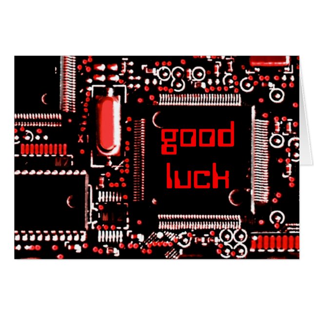 Circuit Red 2 'Good Luck' greetings card (Front Horizontal)