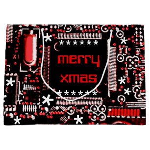 Circuit Red 2 Merry Xmas large Gift Bag