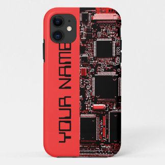 Circuit Red 2 "Name" iPhone 5 case side red