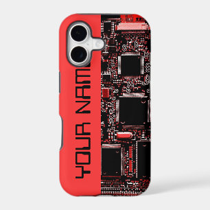 Circuit Red 2 "Name" iPhone 5 case side red