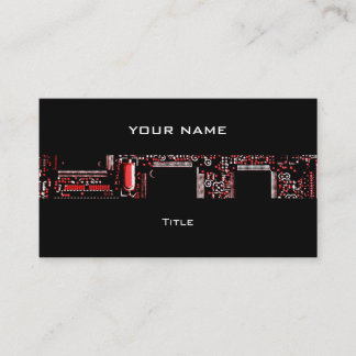 Circuit Red 2 stripe business card black back